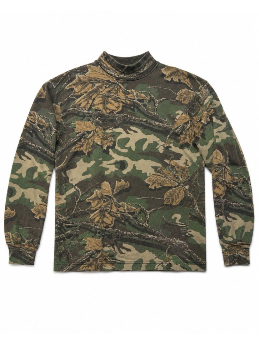 Vintage 90s P.K. Clothing Co. Made in USA Camo Mock Long Sleeve Shirt Men’s M